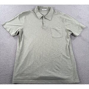 American Trench Polo Shirt Mens Large Green Pocket Short Sleeve Made In USA